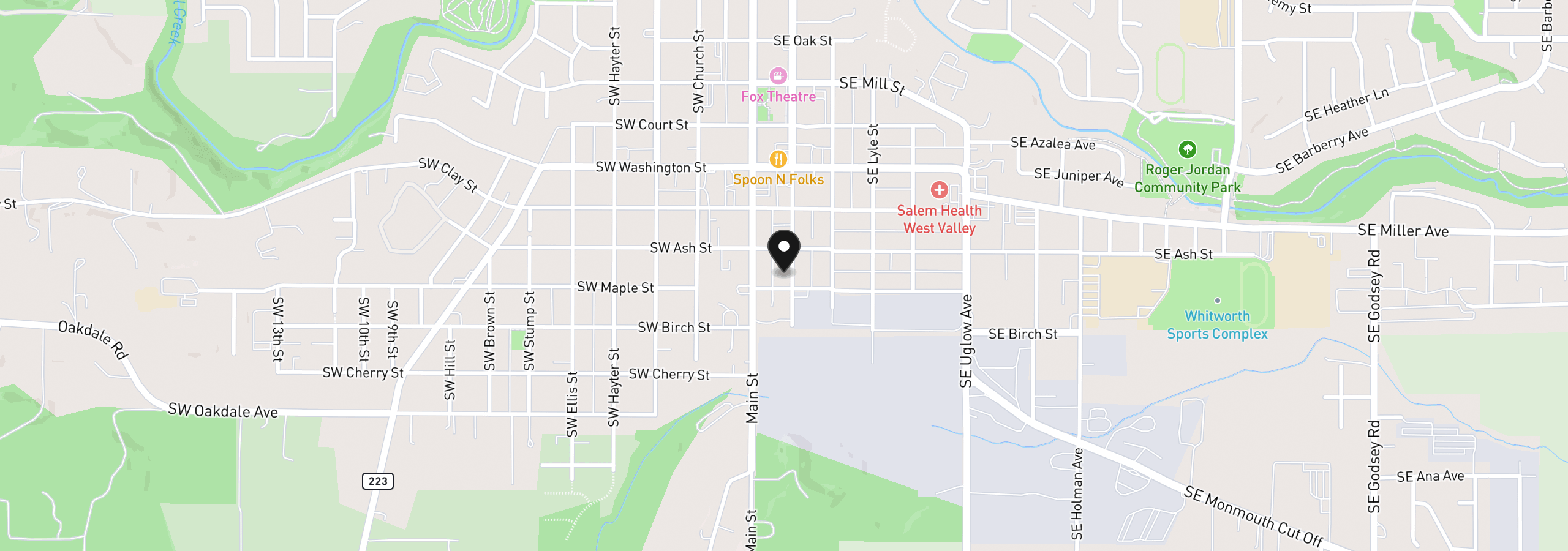 Map showing the location of 1275 SE Jefferson St, Dallas, OR 97338
