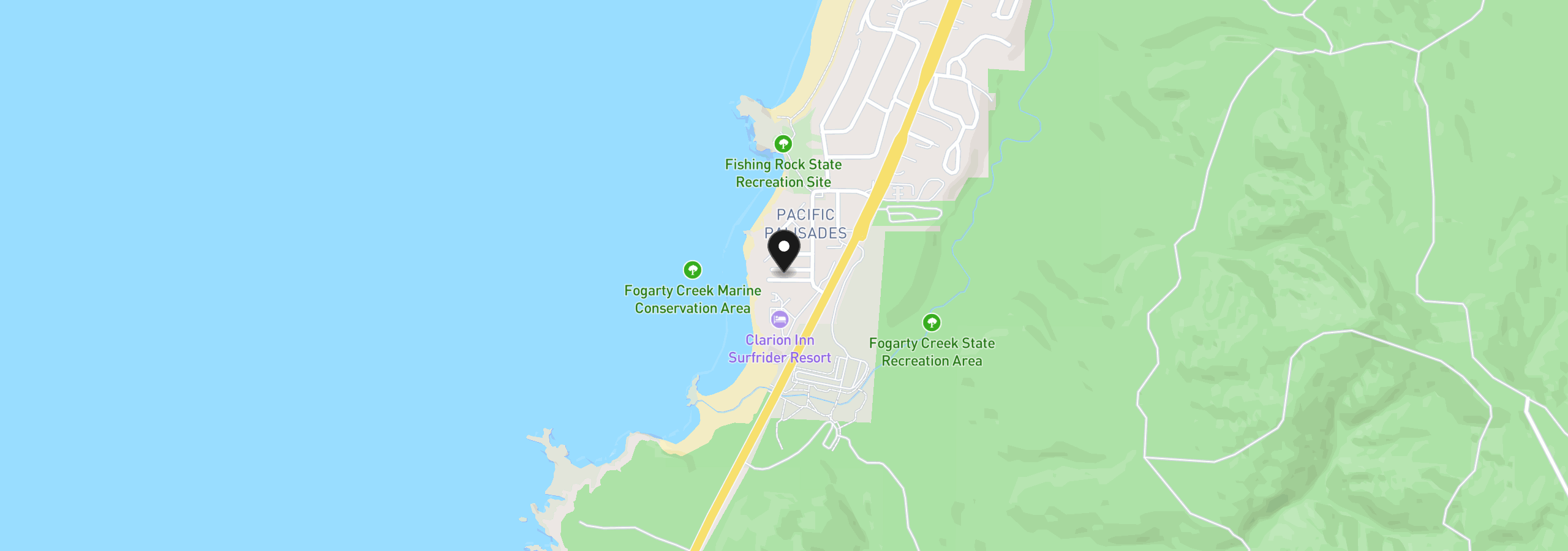 Map showing the location of 60 Raven Ln, Depoe Bay, OR 97341