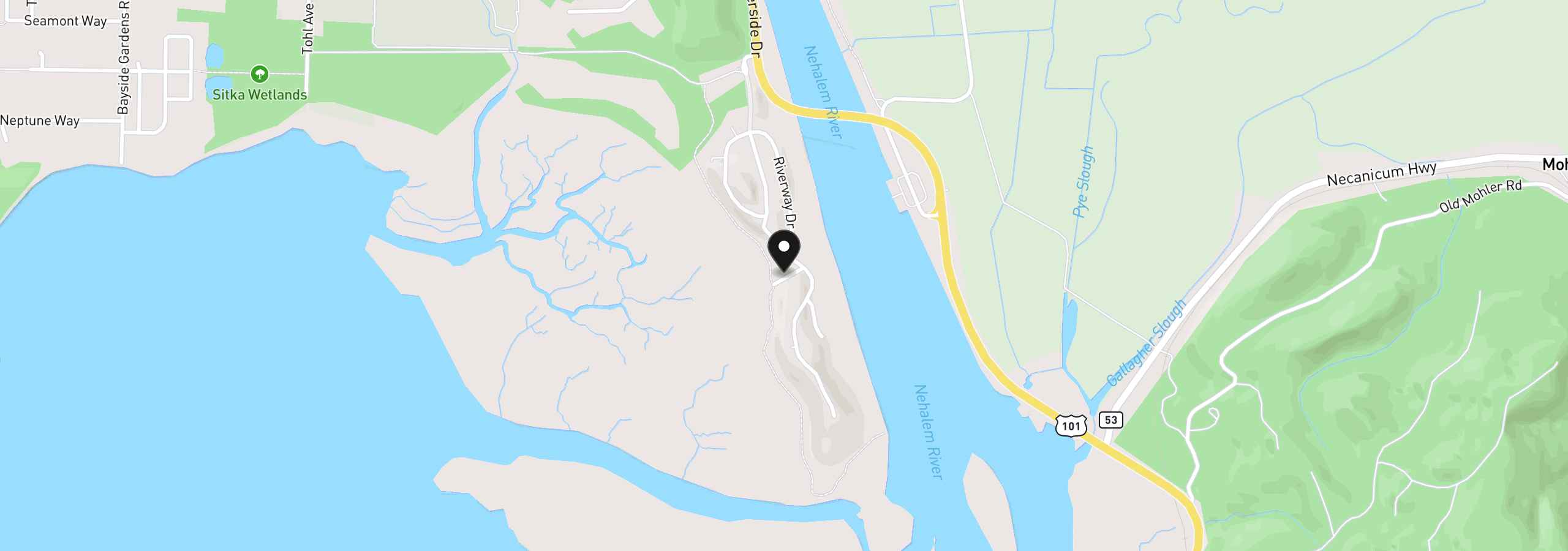 Map showing the location of Bay View Rd, Nehalem, OR 97131