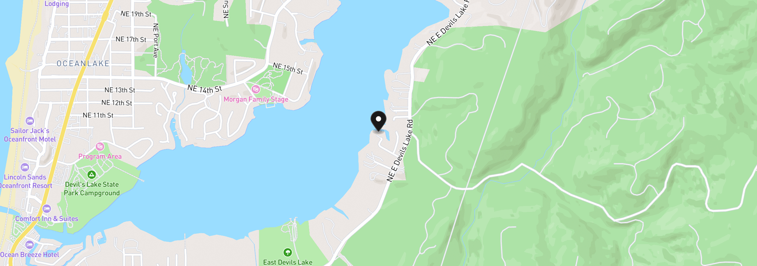 Map showing the location of 3621 NE 10th St, Otis, OR 97368