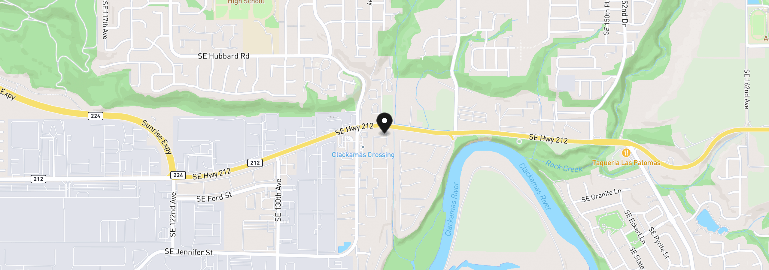 Map showing the location of 13640 SE Highway 212 #72, Clackamas, OR 97015