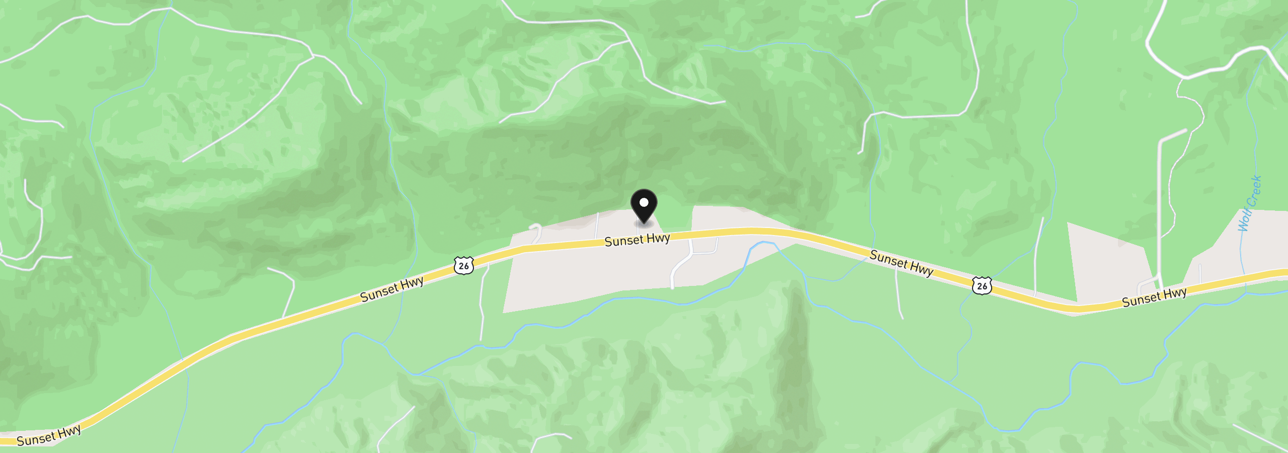 Map showing the location of 36375 Highway 26, Seaside, OR 97138