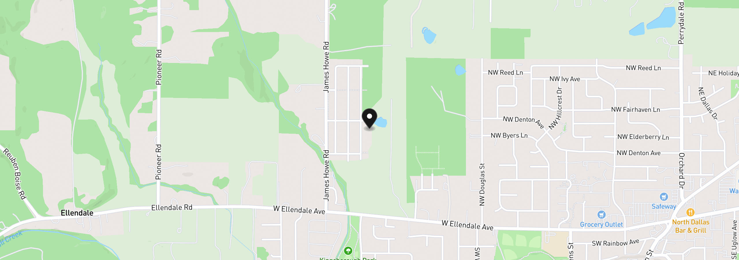 Map showing the location of 486 NW Coast Mountain Dr, Dallas, OR 97338