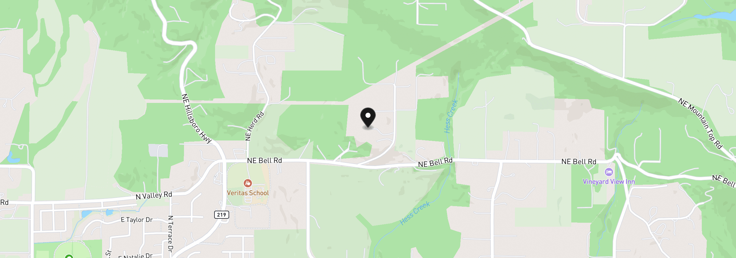 Map showing the location of 16225 NE Wilkerson Way, Newberg, OR 97132