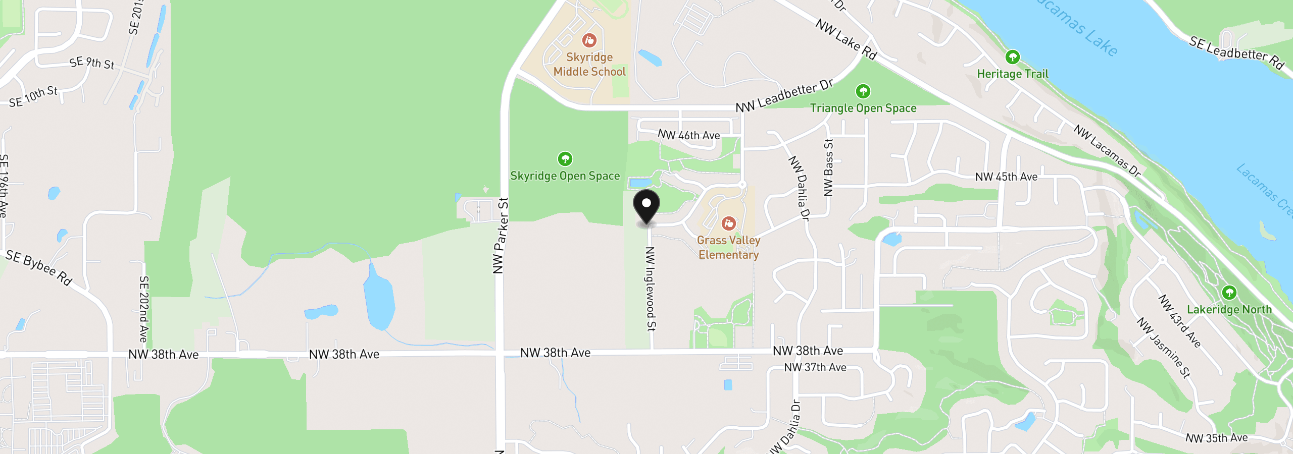 Map showing the location of 3405 NW 38th Ave, Camas, Wa 98607