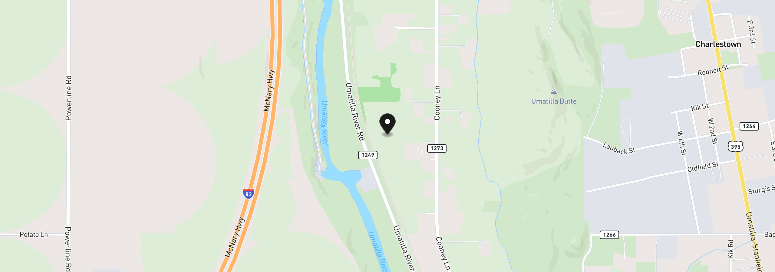 Map showing the location of 000 Cooney Ln (Parcel 2) Ln, Hermiston, OR 97838