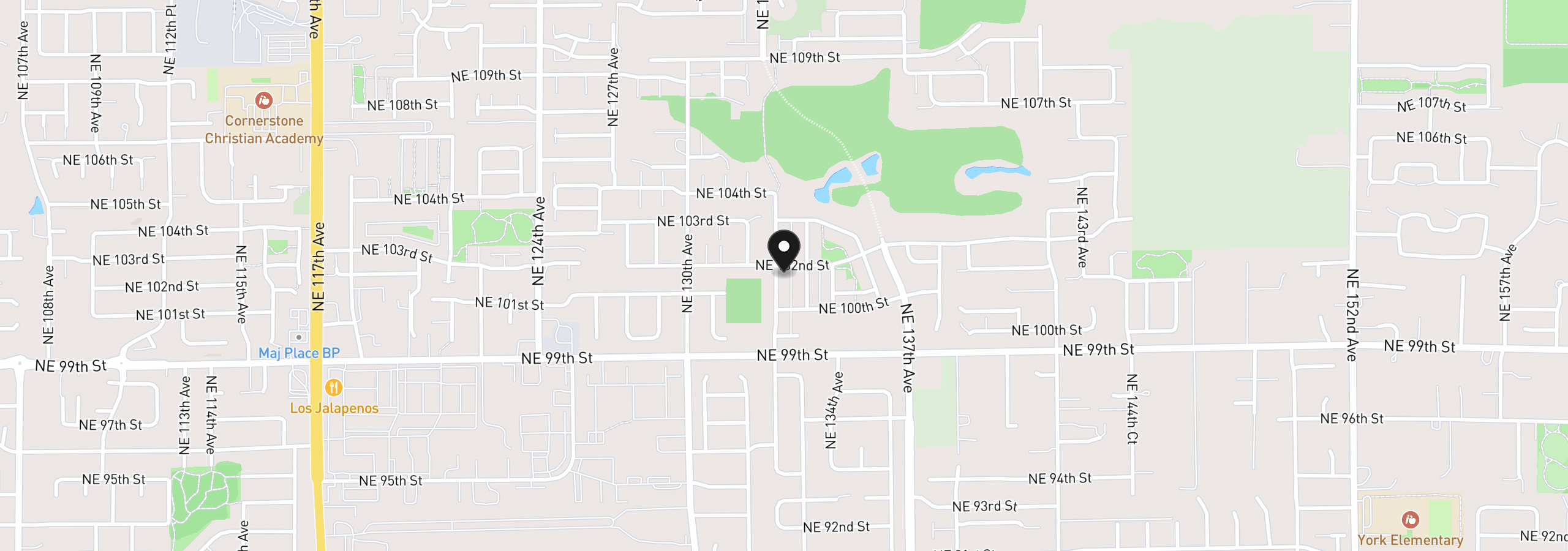 Map showing the location of 10111 NE 132nd Ave, Vancouver, Wa 98682