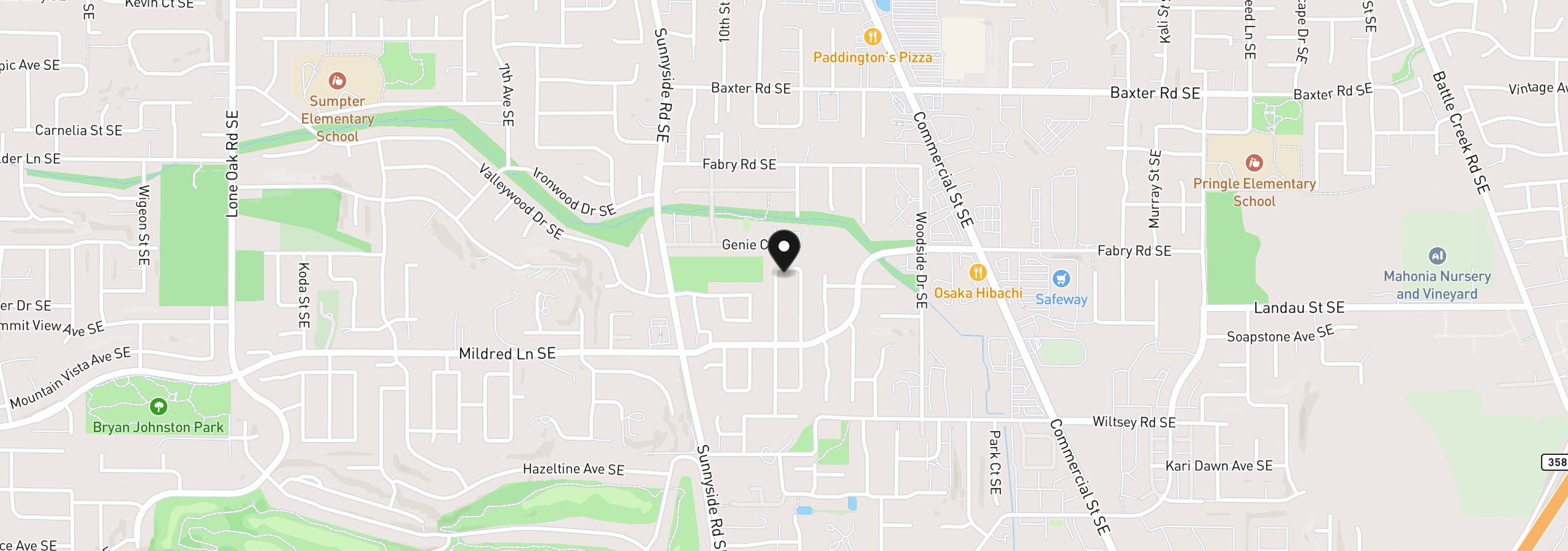 Map showing the location of 5728 Moonstone Loop, Salem, OR 97306