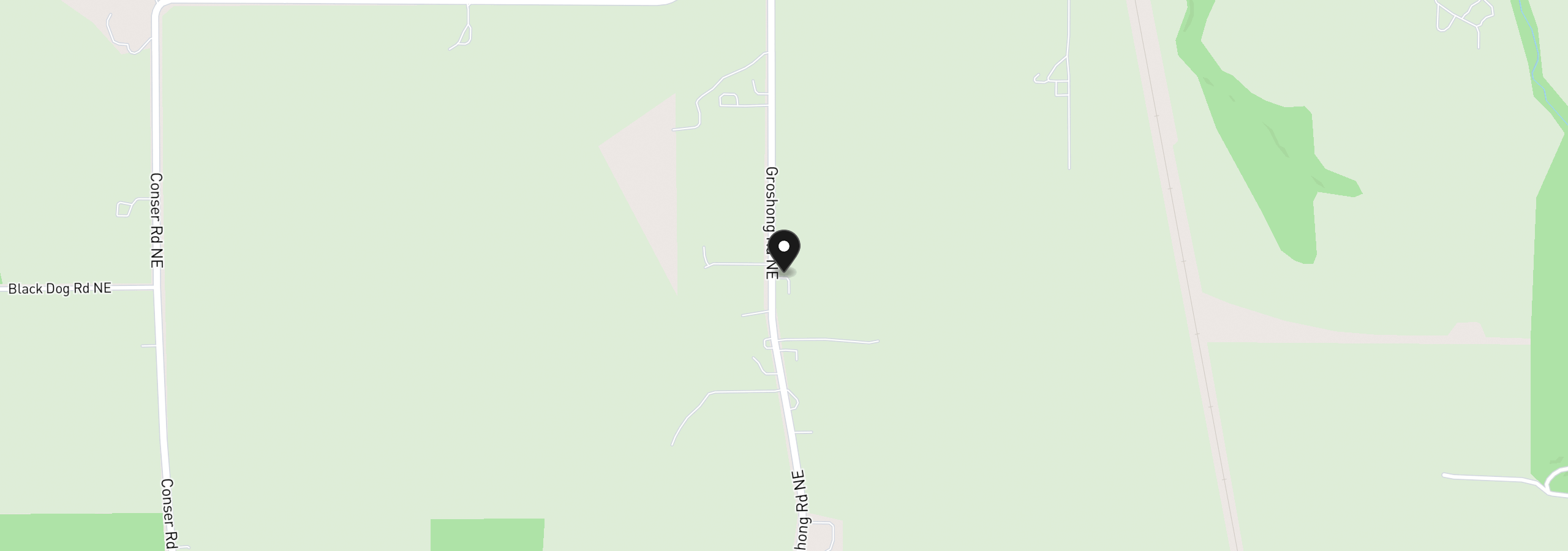 Map showing the location of 39129 Groshong Rd, Albany, OR 97321