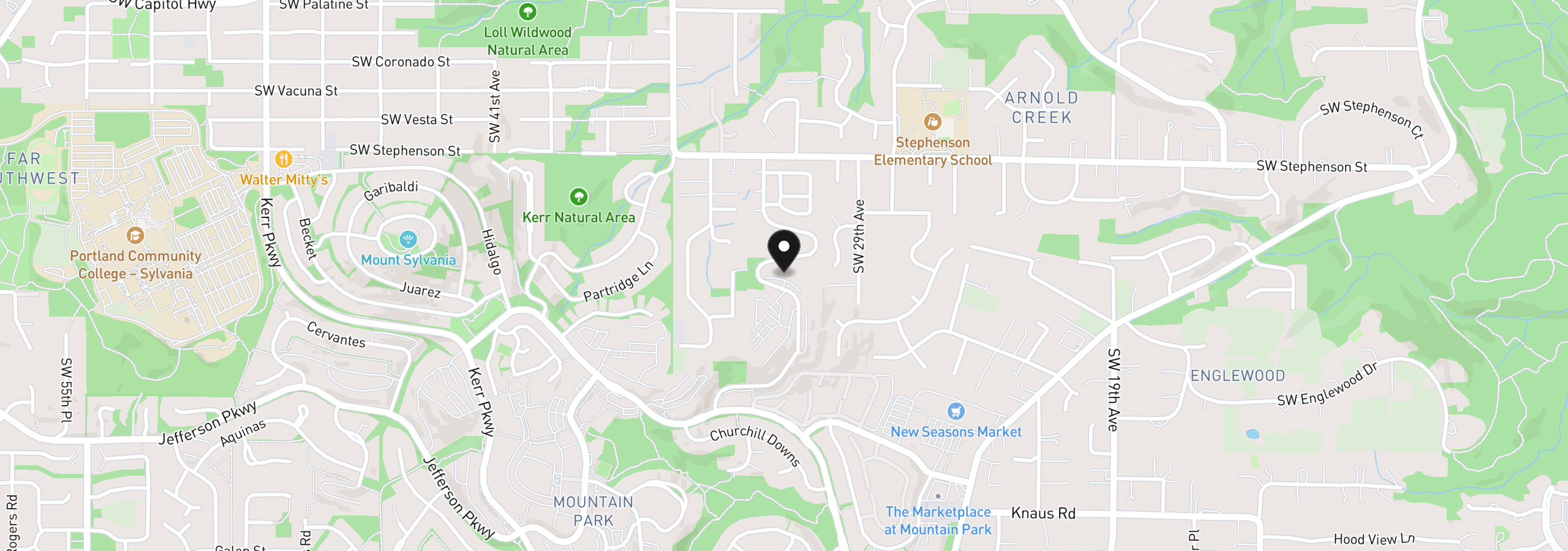 Map showing the location of 48 Eagle Crest Dr 1a, Lake Oswego, OR 97035