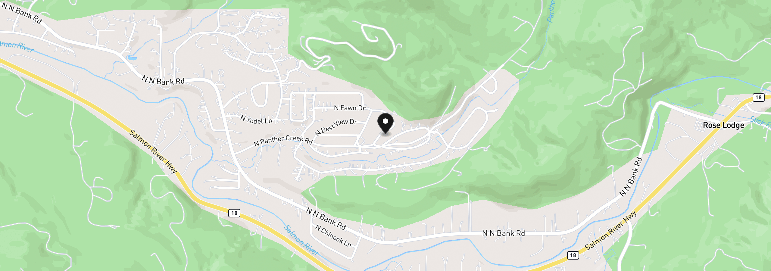 Map showing the location of 469 N Fawn Dr, Otis, OR 97368