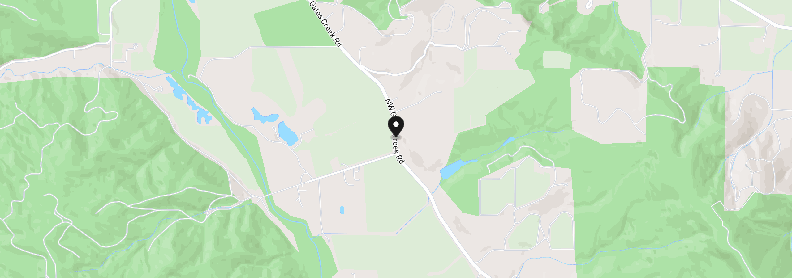 Map showing the location of 6900 NW Gales Creek Rd, Forest Grove, OR 97116