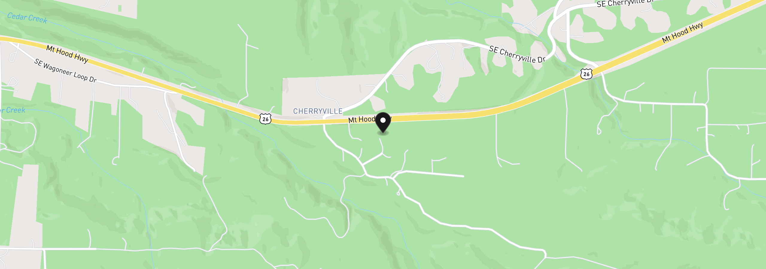 Map showing the location of 21804 SE Shade Tree Ln, Sandy, OR 97055