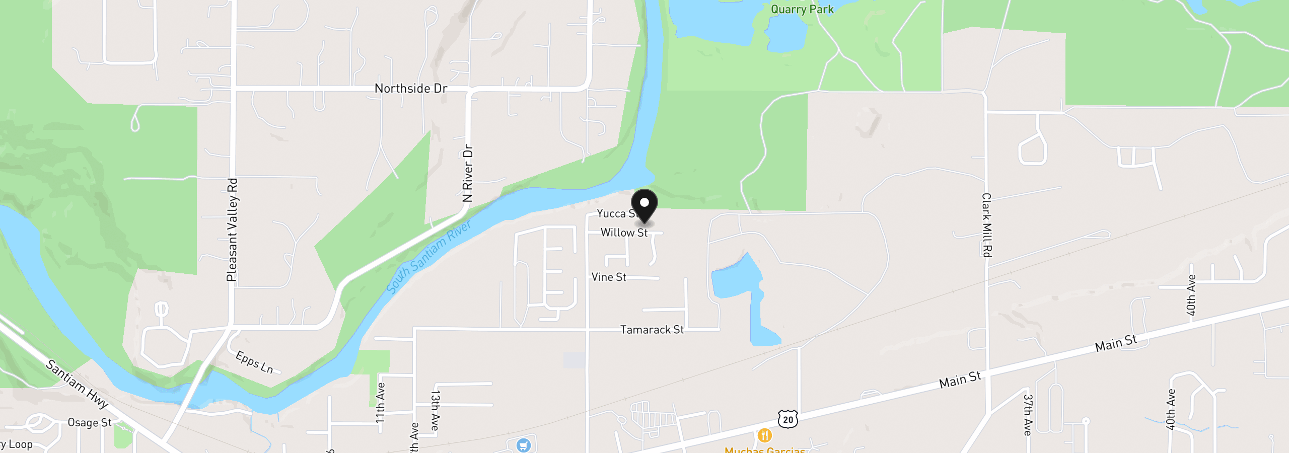 Map showing the location of 1907 Willow St, Sweet Home, OR 97386