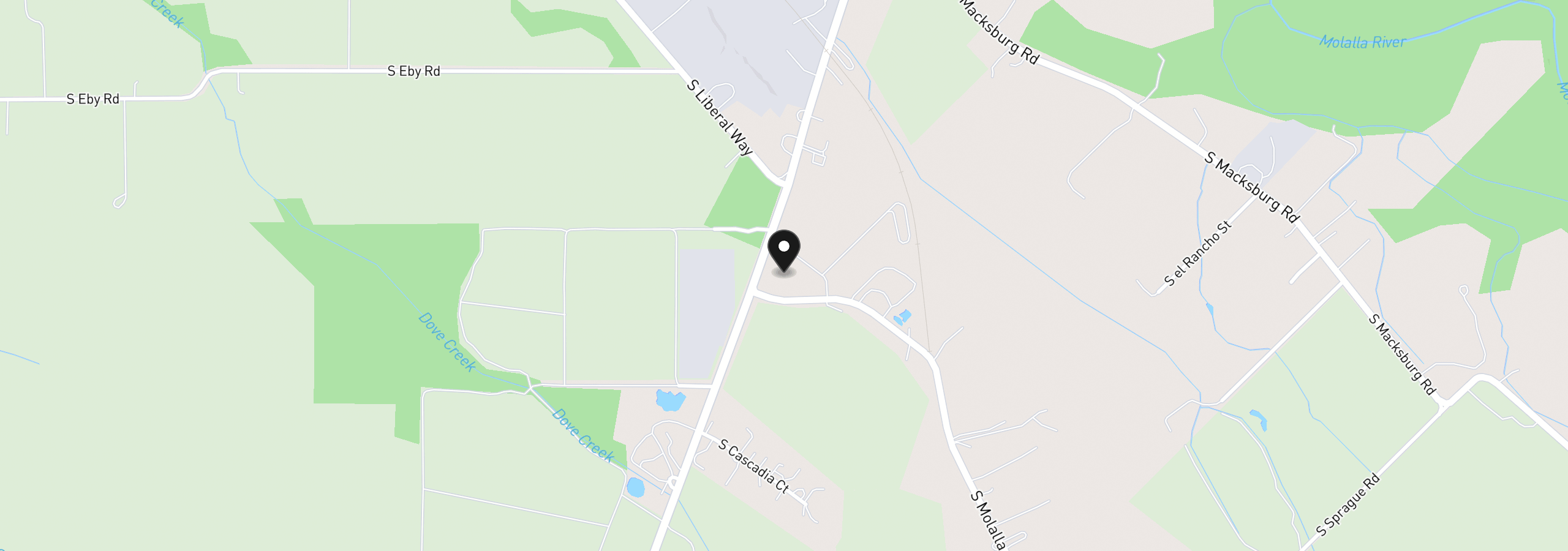 Map showing the location of 29290 S Old Molalla Rd, Molalla, OR 97038