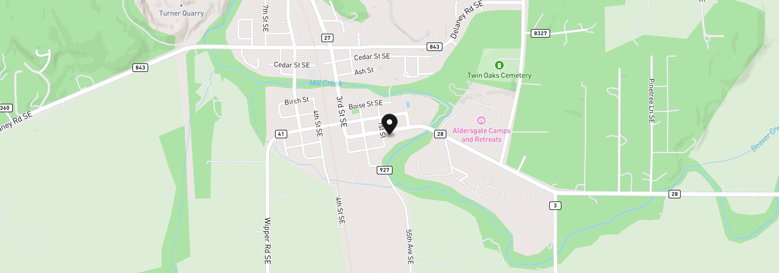 Map showing the location of 5430 Denver St, Turner, OR 97392