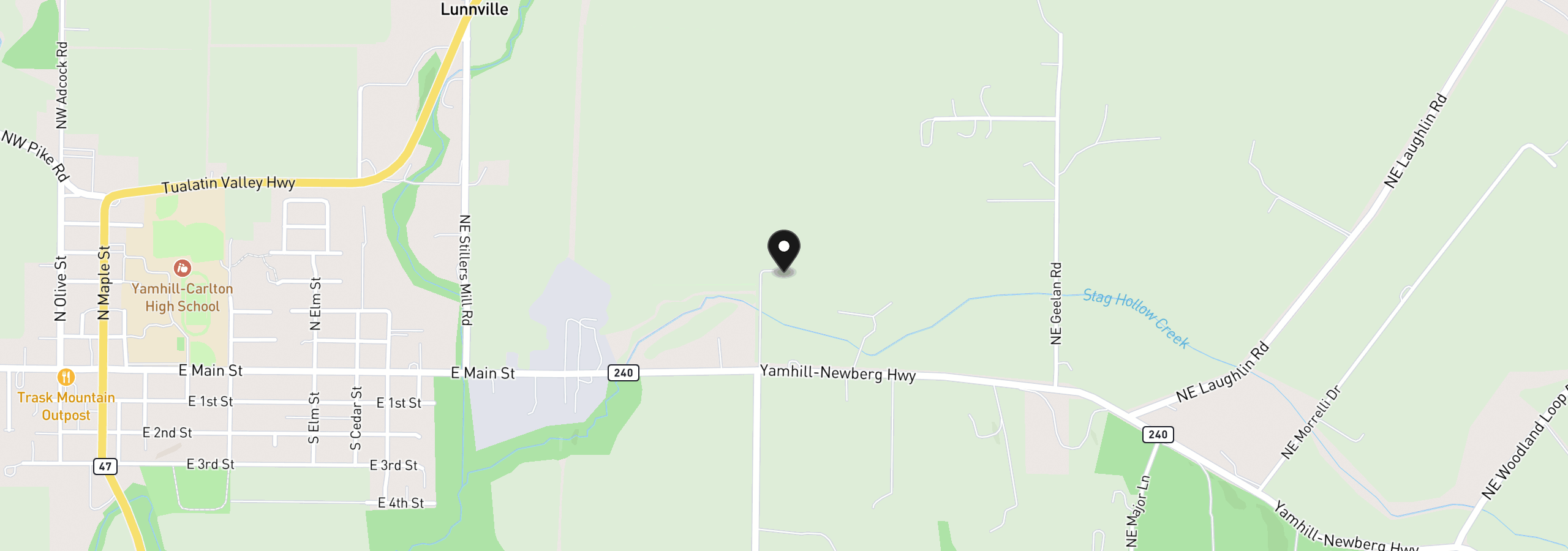 Map showing the location of 7131 NE Highway 240, Yamhill, OR 97148