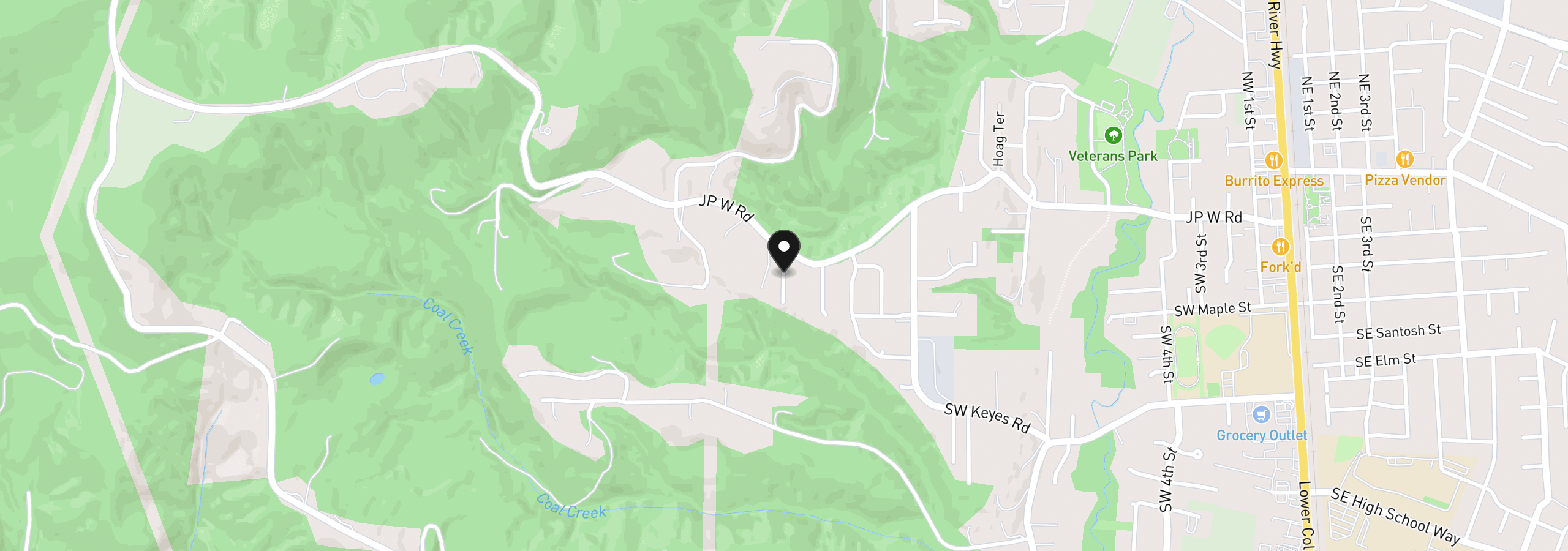 Map showing the location of 0 Duck Club Ct, Scappoose, OR 97056