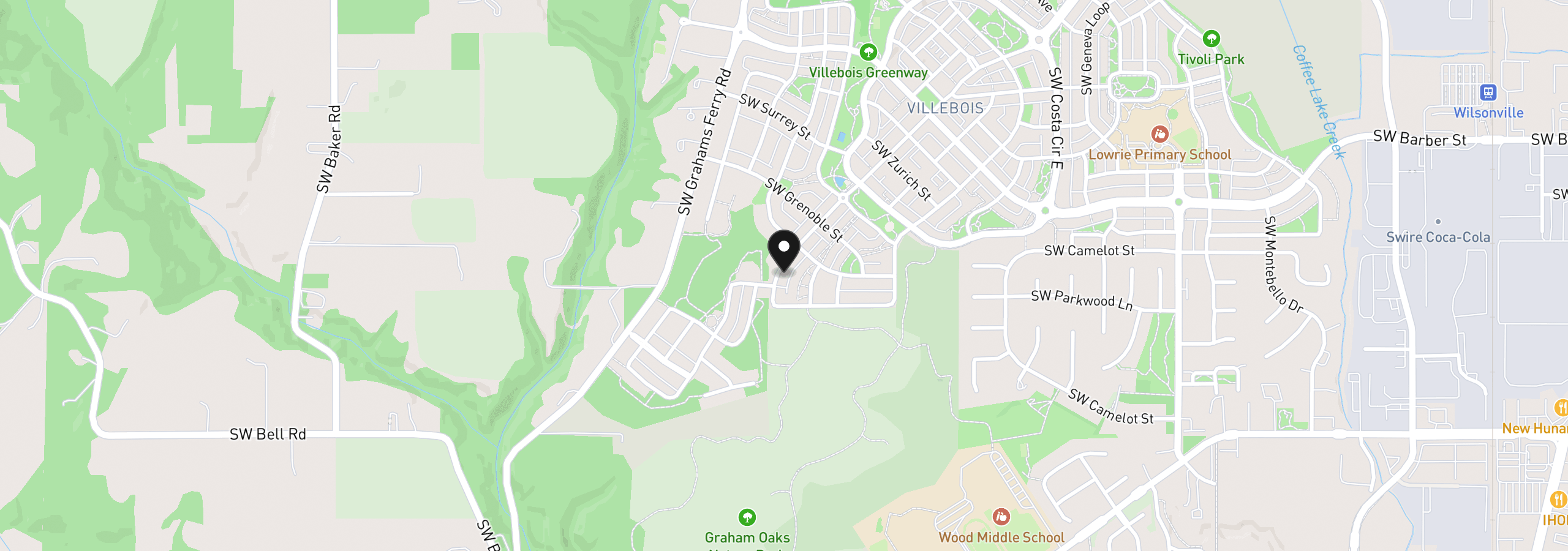 Map showing the location of 29550 SW Villebois Dr S, Wilsonville, OR 97070