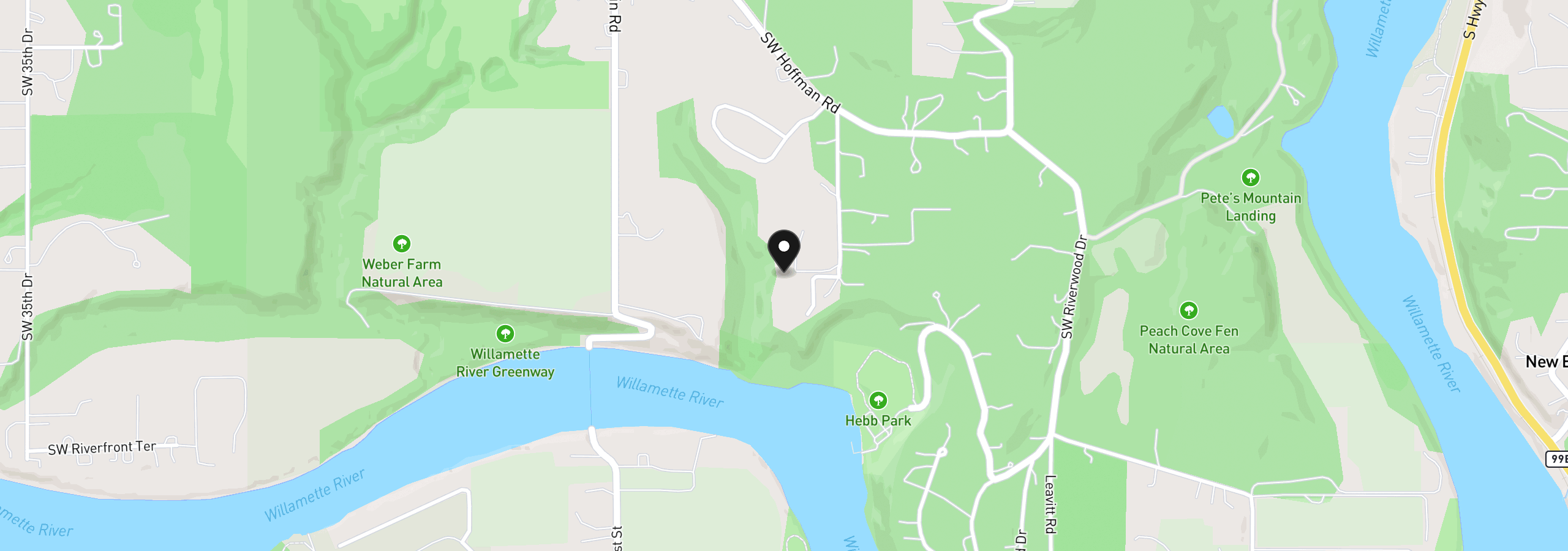 Map showing the location of 29951 SW Old Well Rd, West Linn, OR 97068