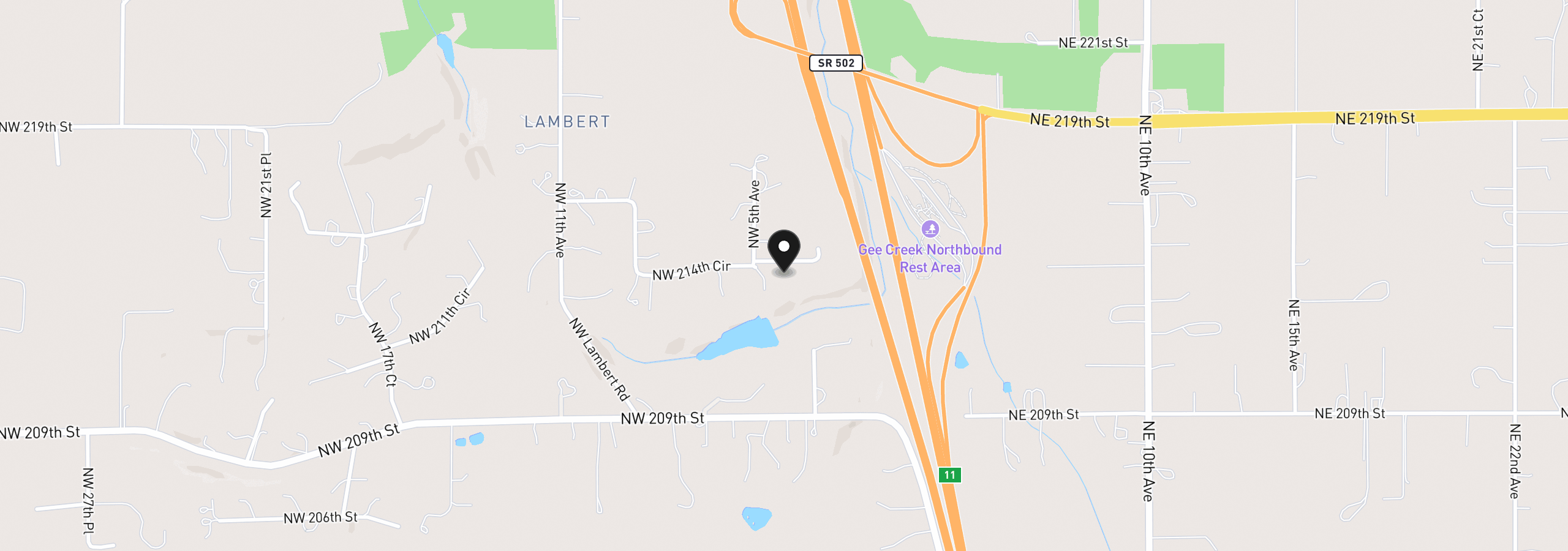 Map showing the location of 501 NW 214th Cir, Ridgefield, Wa 98642