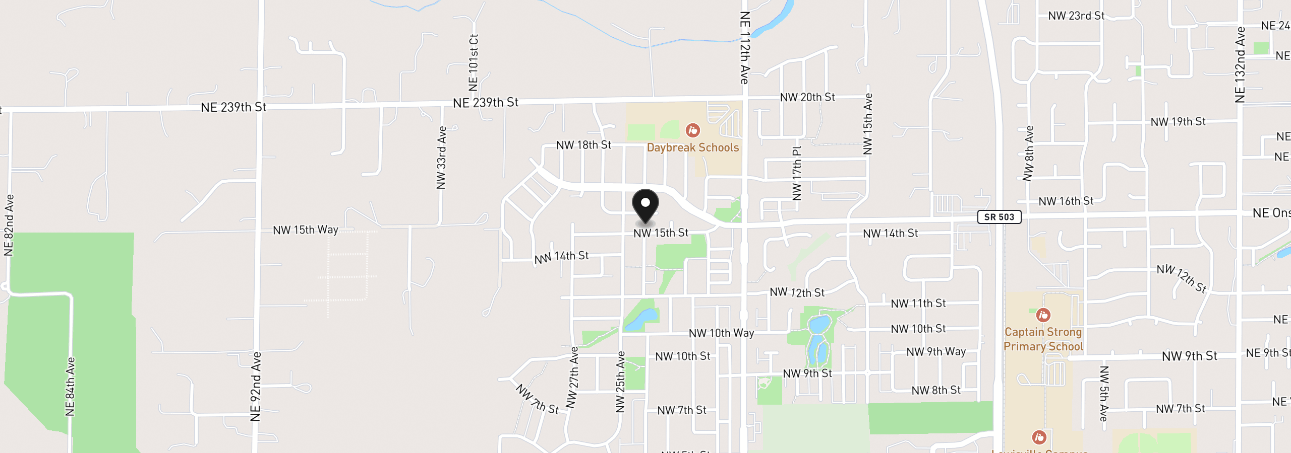 Map showing the location of 2400 NW 15th St, Battle Ground, Wa 98604
