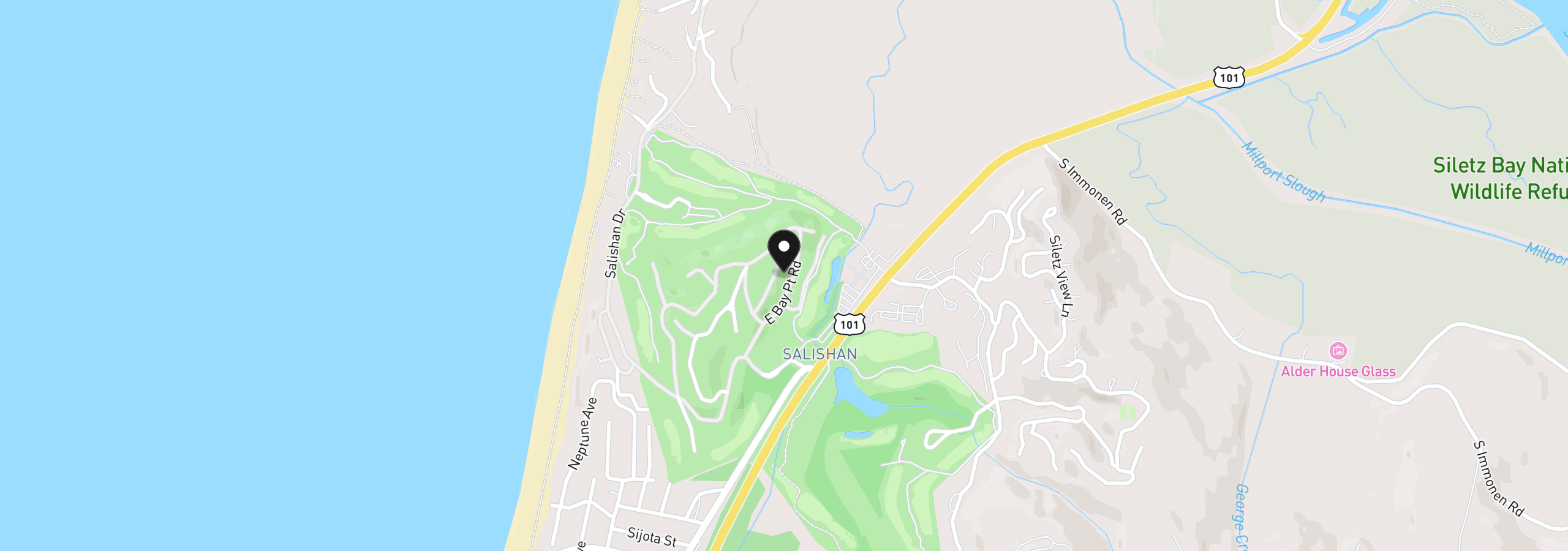 Map showing the location of 9 Big Tree Rd, Gleneden Beach, OR 97388