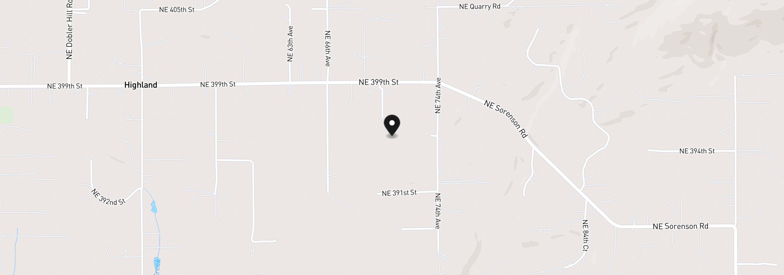 Map showing the location of 39603 NE 70th Ct, La Center, Wa 98629