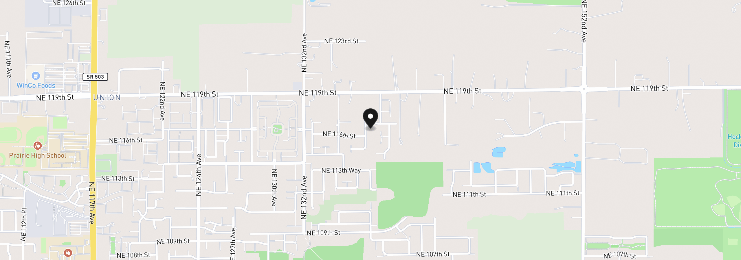 Map showing the location of 11613 NE 136th Ave, Brush Prairie, Wa 98606