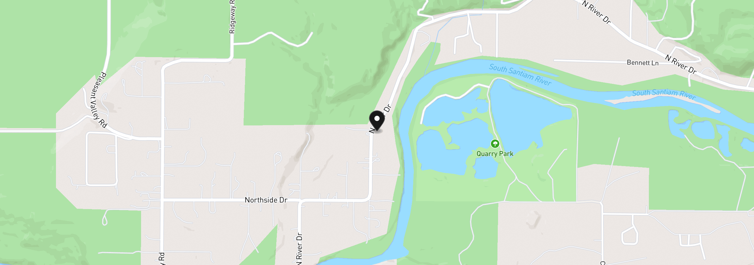 Map showing the location of 41962 N River Dr, Sweet Home, OR 97386