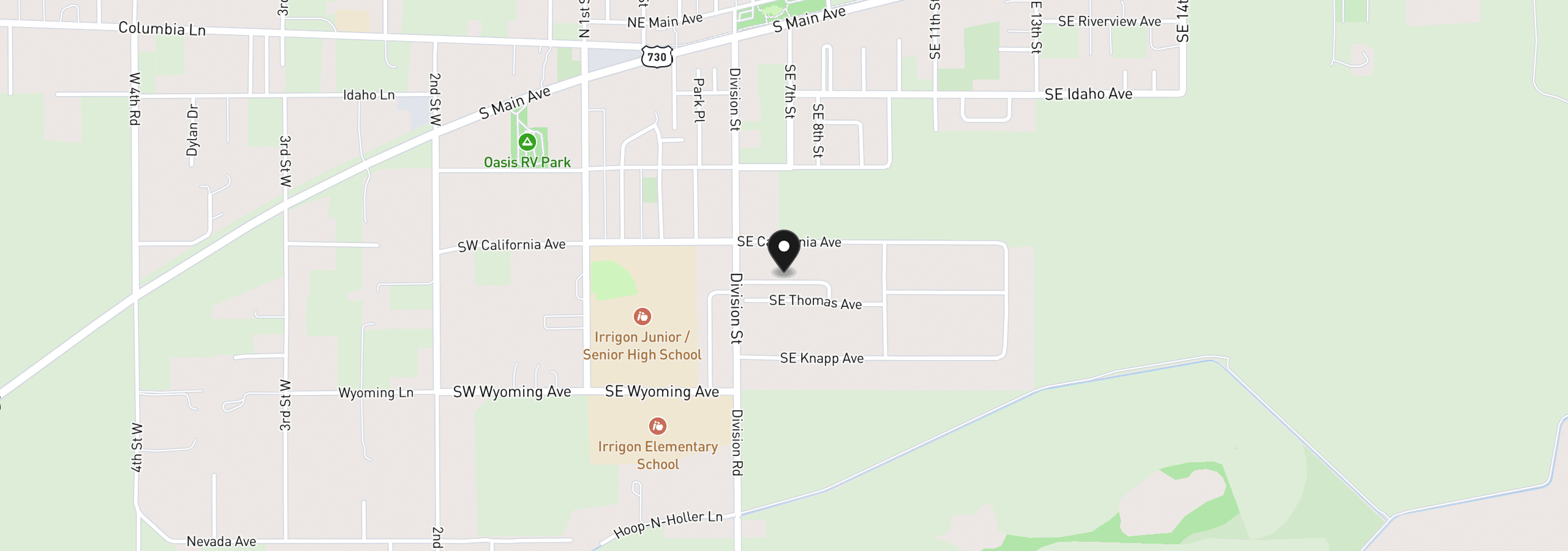 Map showing the location of 760 SE New Dream Ave, Irrigon, OR 97844