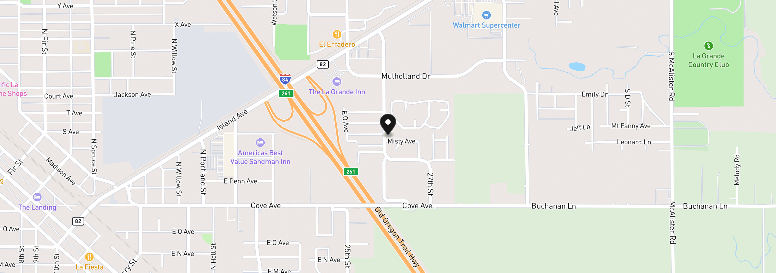 Map showing the location of 1809 26th St 38, La Grande, OR 97850