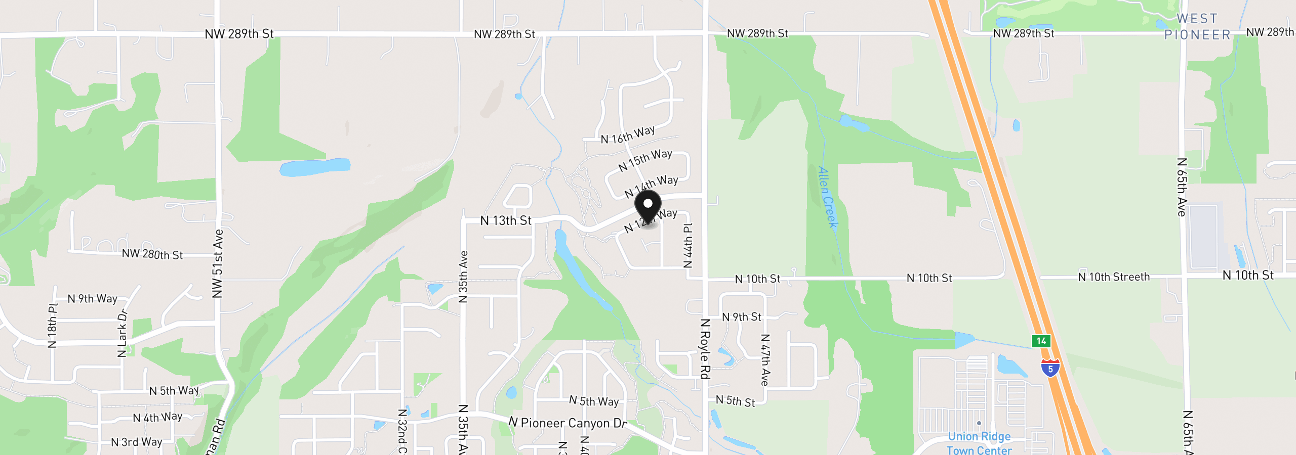 Map showing the location of 1124 N Helens View Dr, Ridgefield, Wa 98642