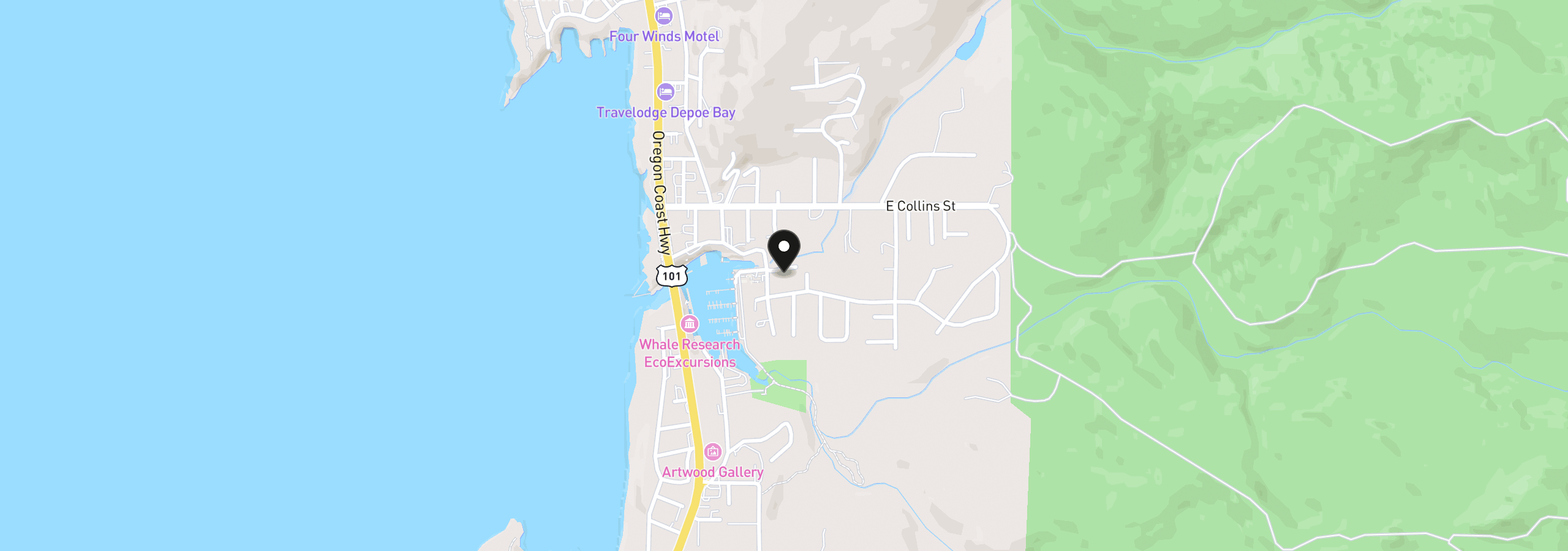 Map showing the location of Lot 5 SE Elsie St, Depoe Bay, OR 97341