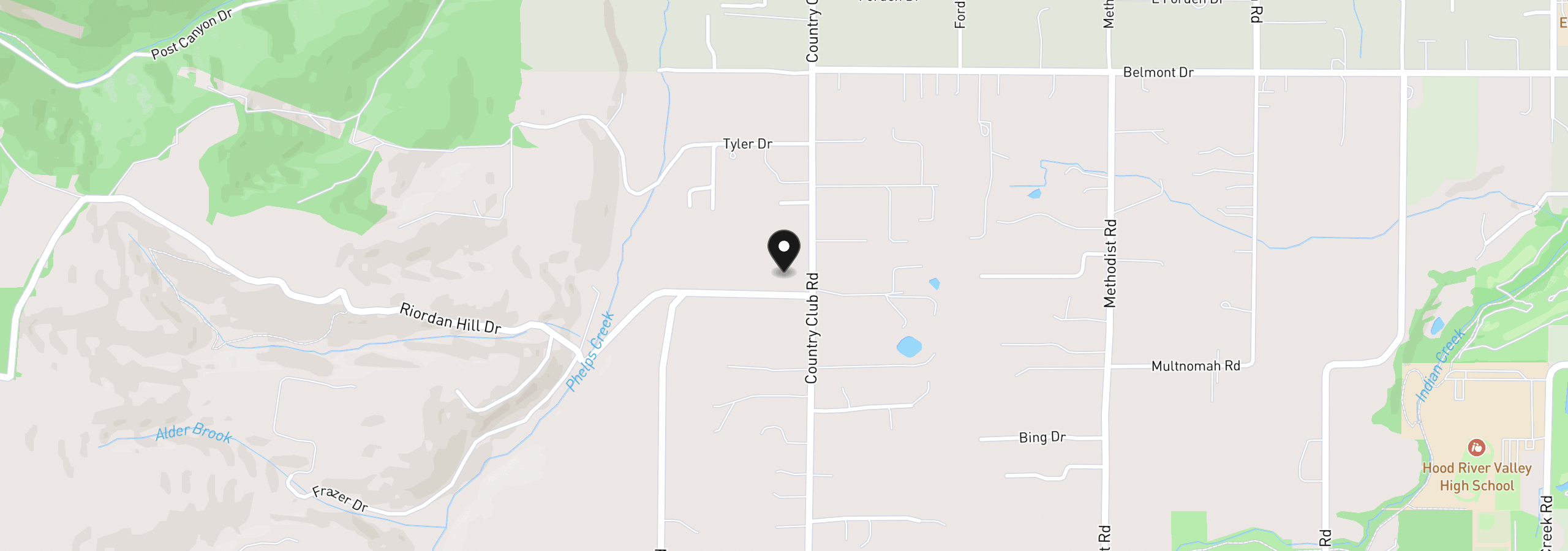 Map showing the location of 4420 Riordan Hill Dr, Hood River, OR 97031