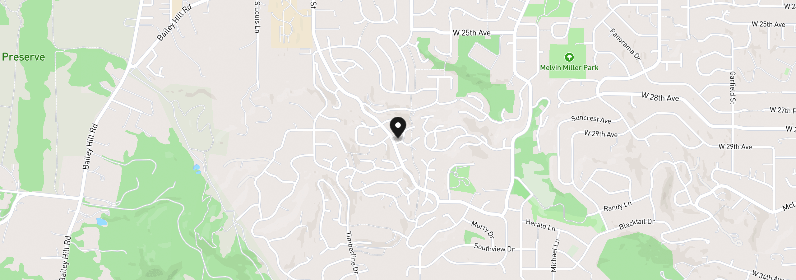 Map showing the location of 2867 Timberline Dr, Eugene, OR 97405