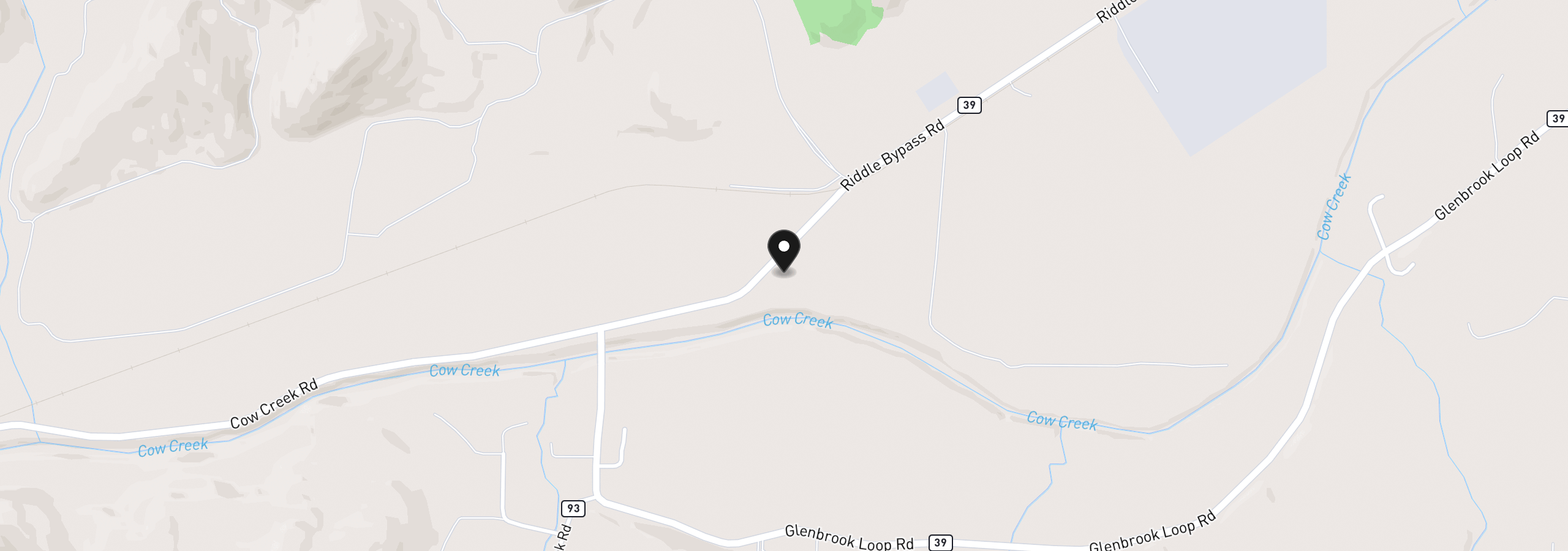 Map showing the location of 5300 Riddle By Pass Rd, Riddle, OR 97469