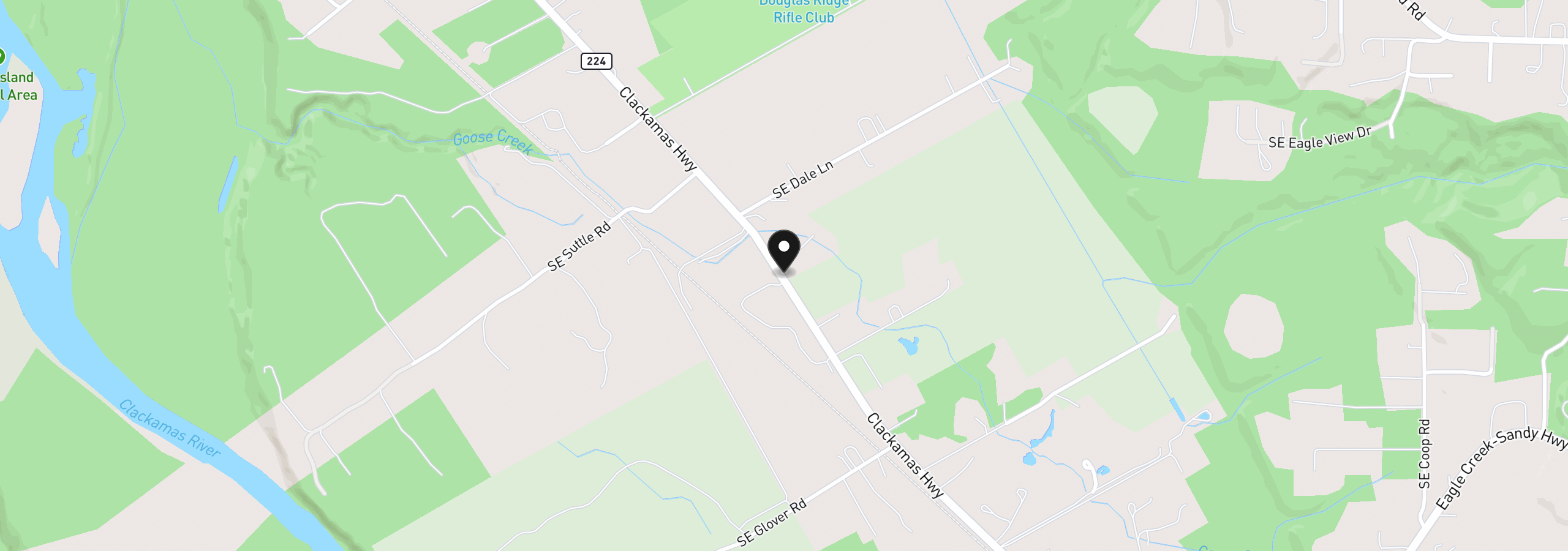 Map showing the location of 28283 SE Hwy 224, Eagle Creek, OR 97022