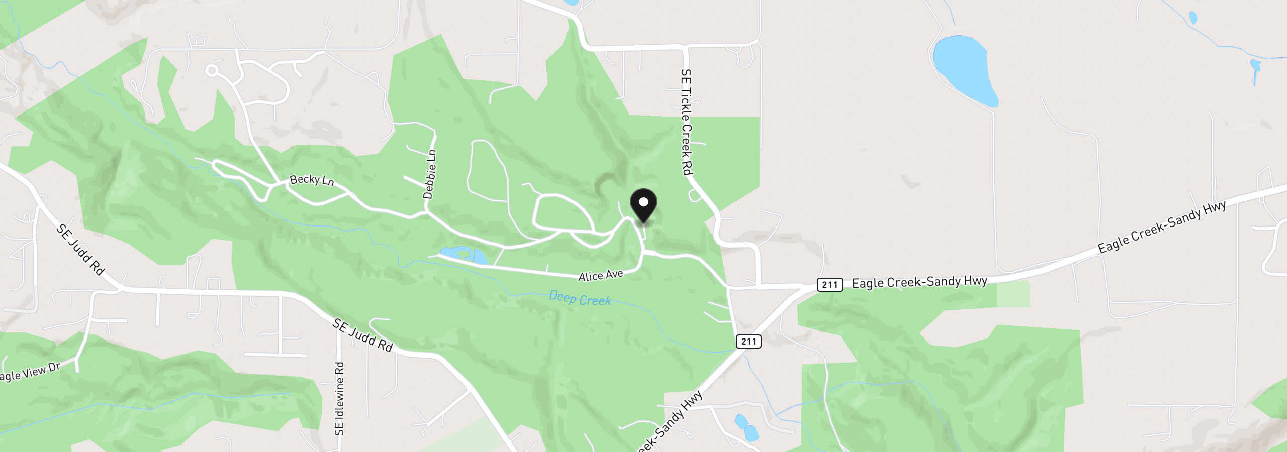 Map showing the location of 32700 SE Leewood Ln 58, Boring, OR 97009
