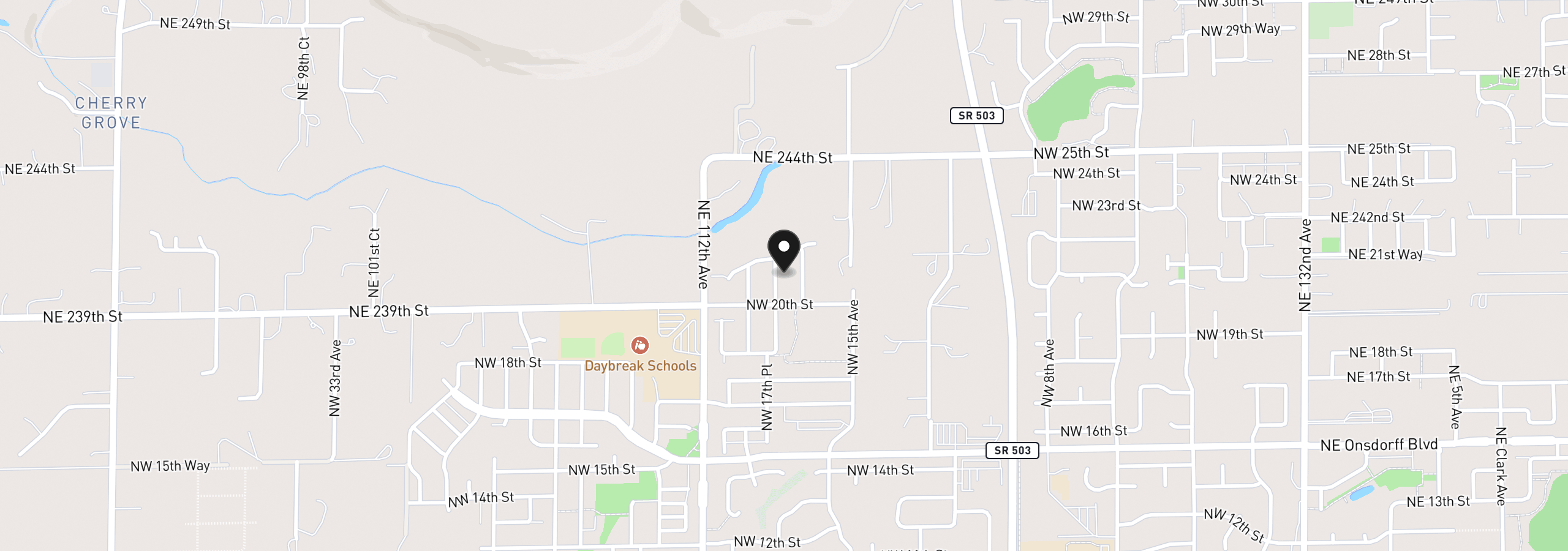 Map showing the location of 2111 NW 17th Pl, Battle Ground, Wa 98604