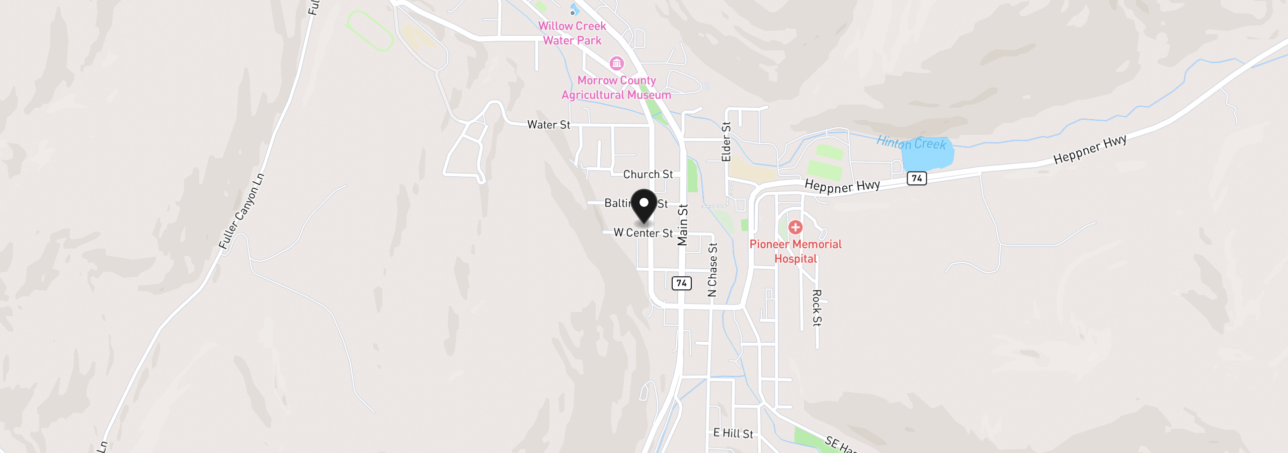 Map showing the location of 315 N Gale St, Heppner, OR 97836