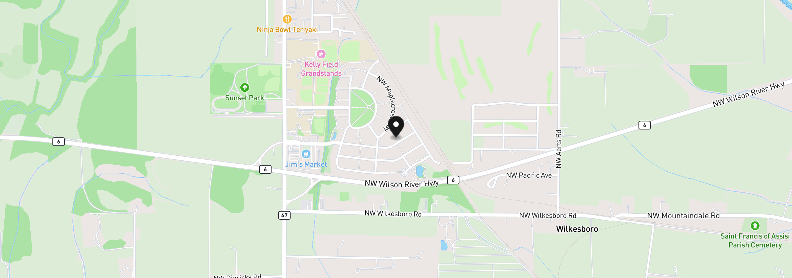 Map showing the location of 41727 NW Oak Way, Banks, OR 97106