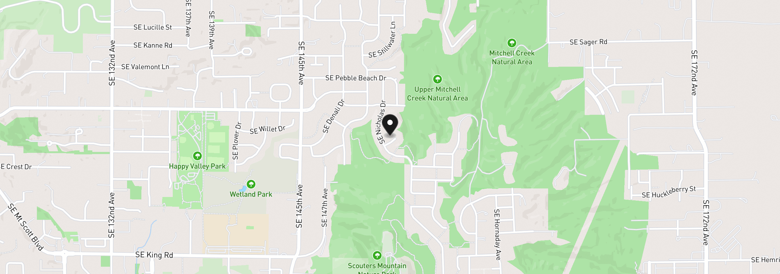 Map showing the location of 15137 SE Saint Andrews Ct, Happy Valley, OR 97086