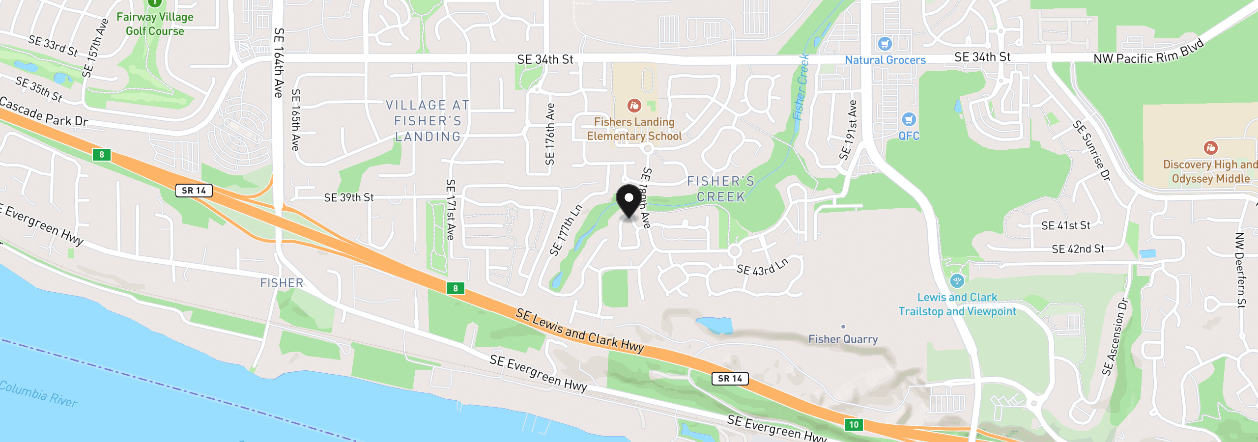 Map showing the location of 17951 SE 41st Loop, Vancouver, Wa 98683