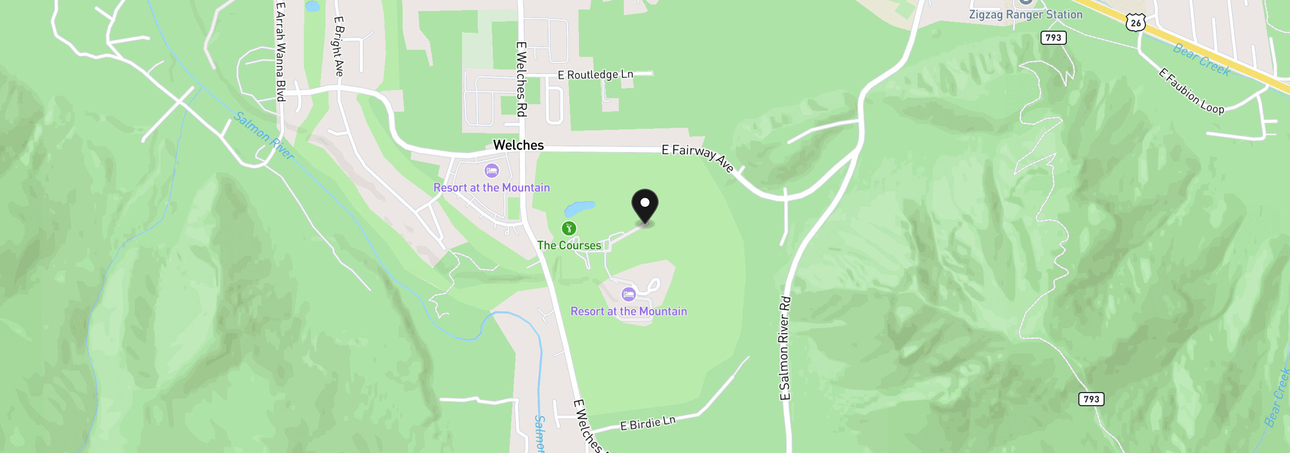Map showing the location of 68660 E Fairway Estates Rd, Welches, OR 97067