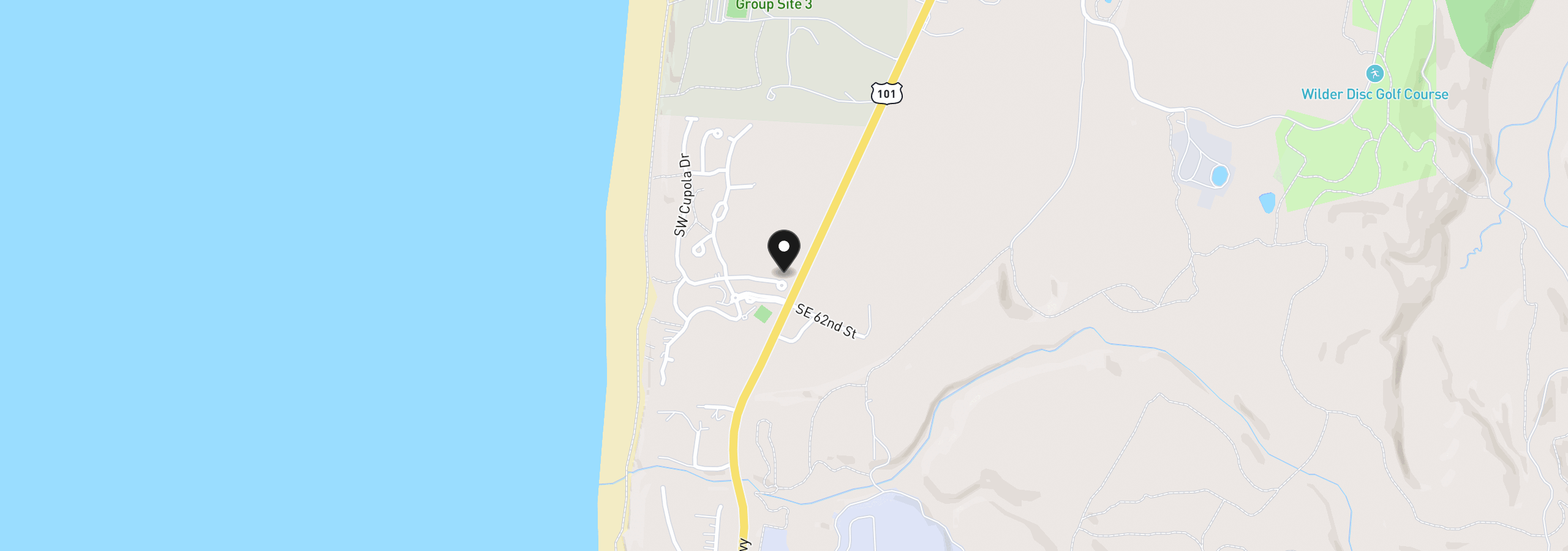 Map showing the location of 110 SW 61st St, South Beach, OR 97366