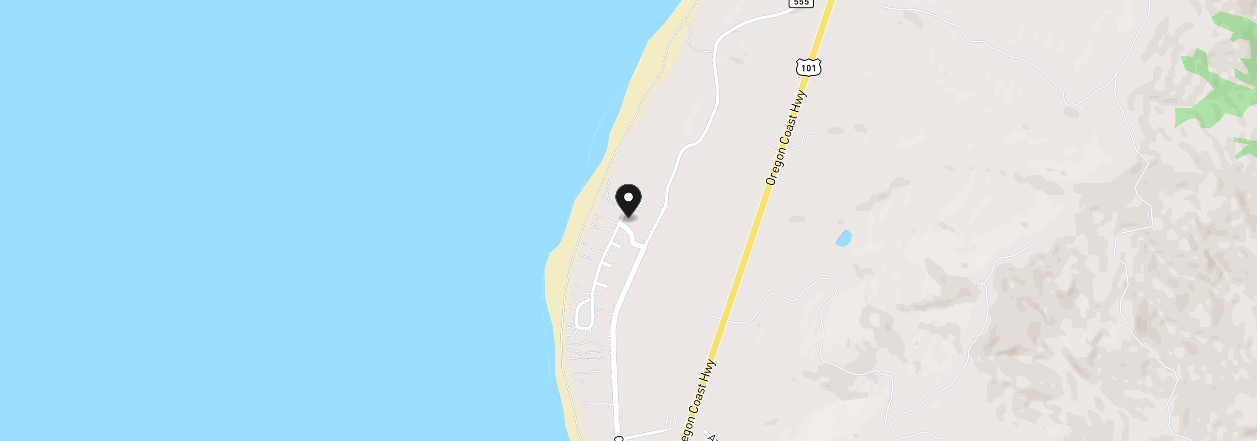 Map showing the location of 93899 Miner Dr, Gold Beach, OR 97444