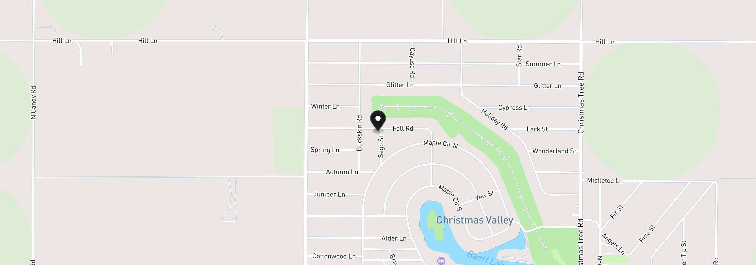 Map showing the location of Fall St 8800, Christmas Valley, OR 97641
