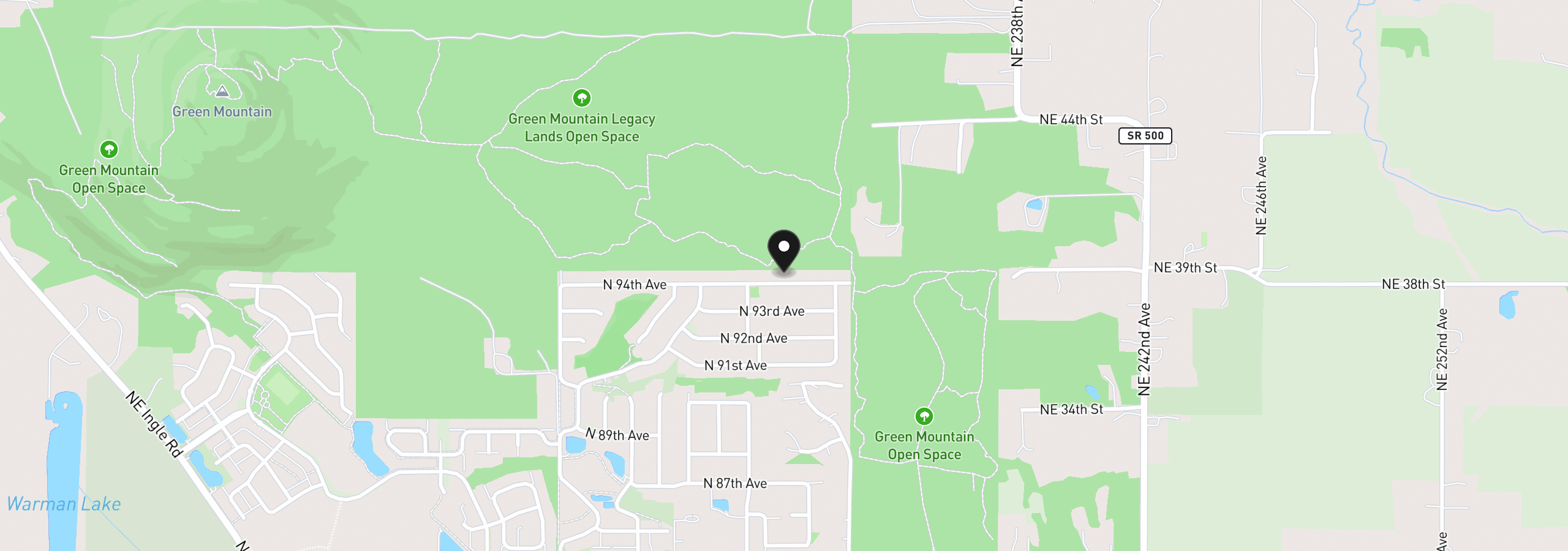 Map showing the location of 5325 N 94th Ave, Camas, Wa 98607