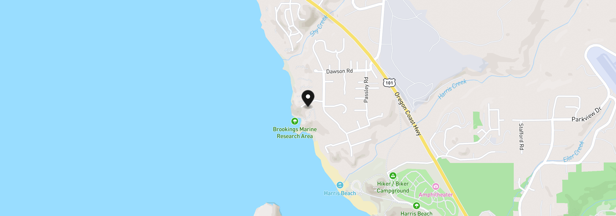 Map showing the location of 96370 North Dr 8, Brookings, OR 97415